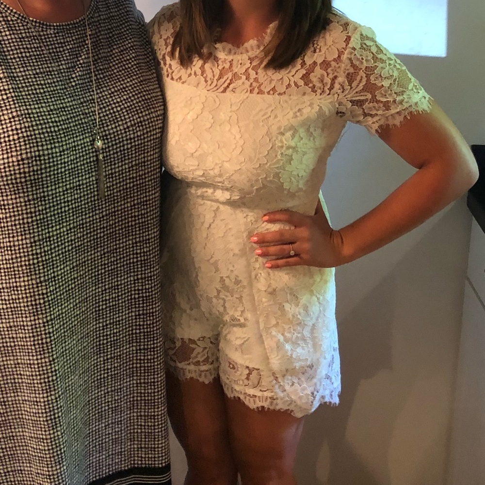 White, lace romper